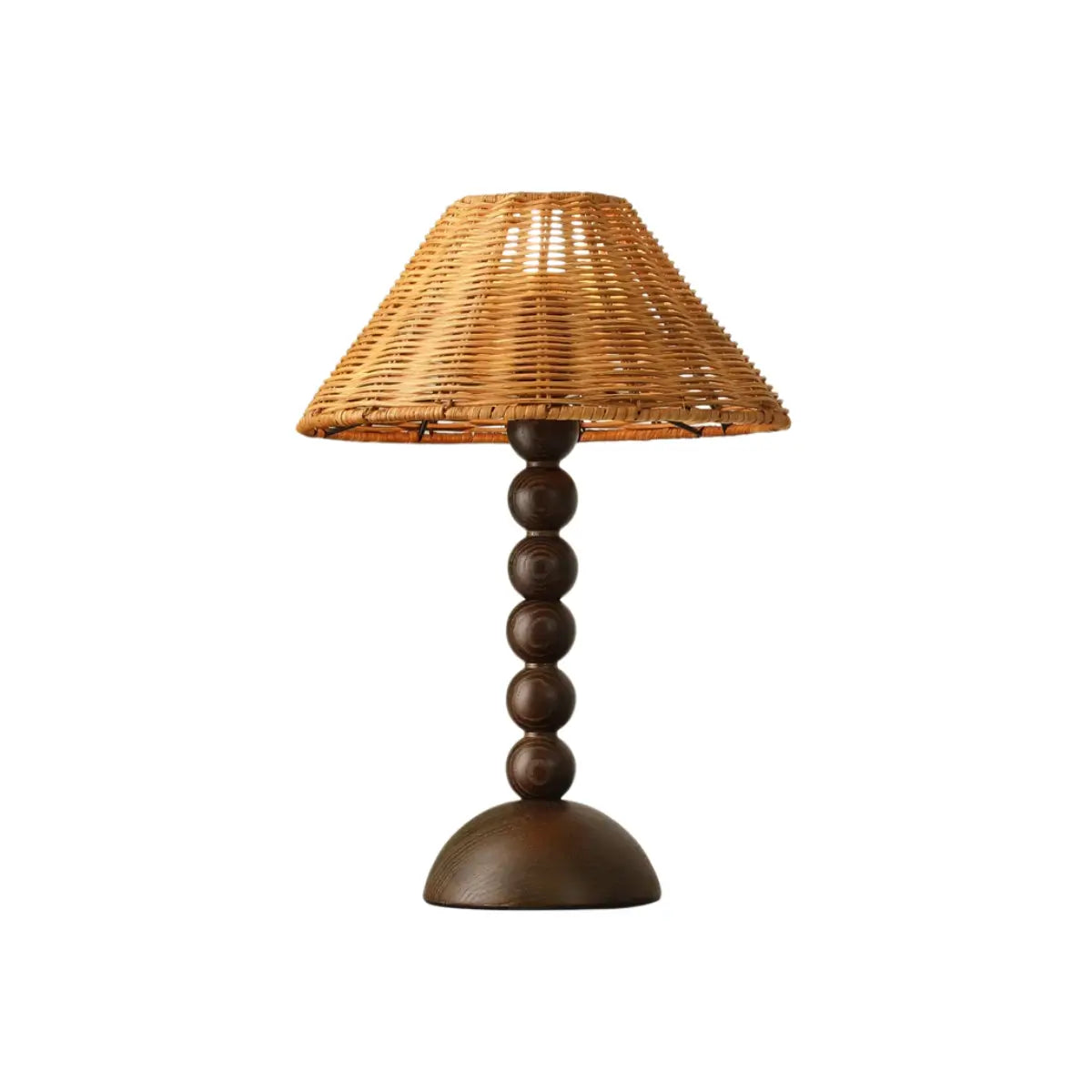 Bamburo Vintage Natural Wood & Rattan Table Lamp